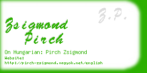 zsigmond pirch business card